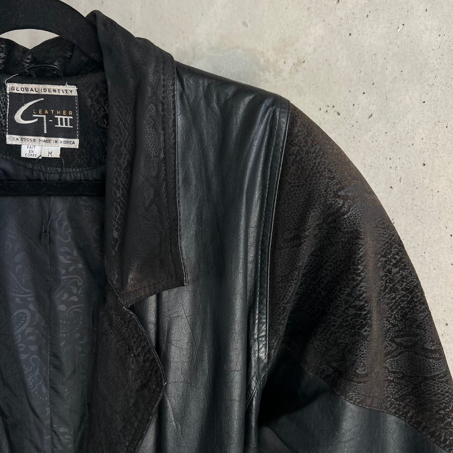 vintage 80s leather trench