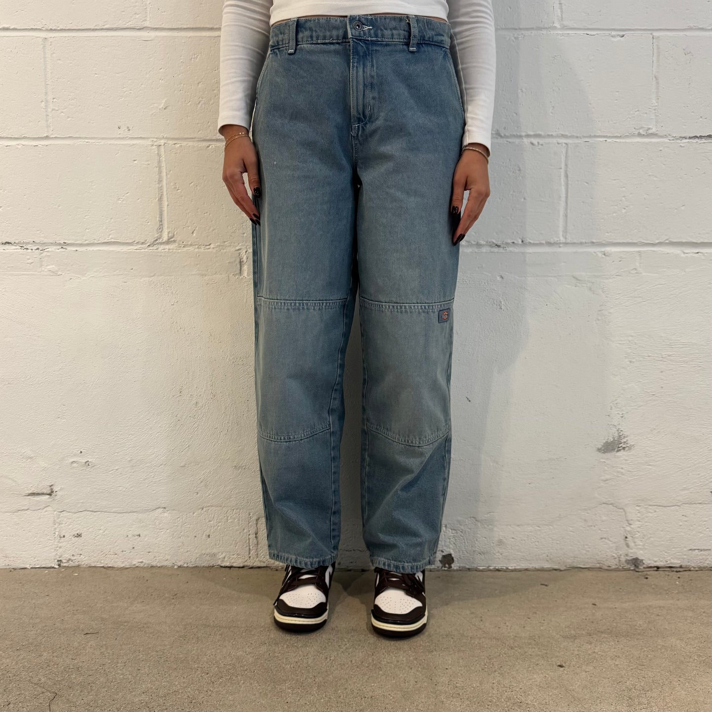 DENIM DOUBLE KNEE PANT - LIGHT WASH