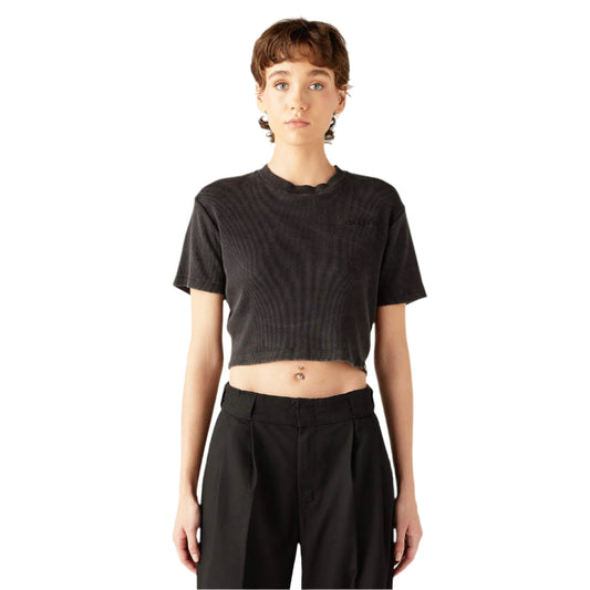 PLENTYWOOD CROPPED T-SHIRT - BLACK