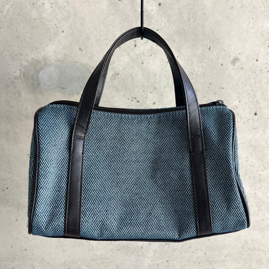 vintage denim herringbone mini purse