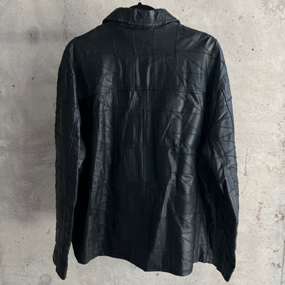 vintage leather patchwork jacket