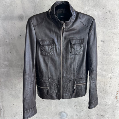 vintage soft leather moto jacket