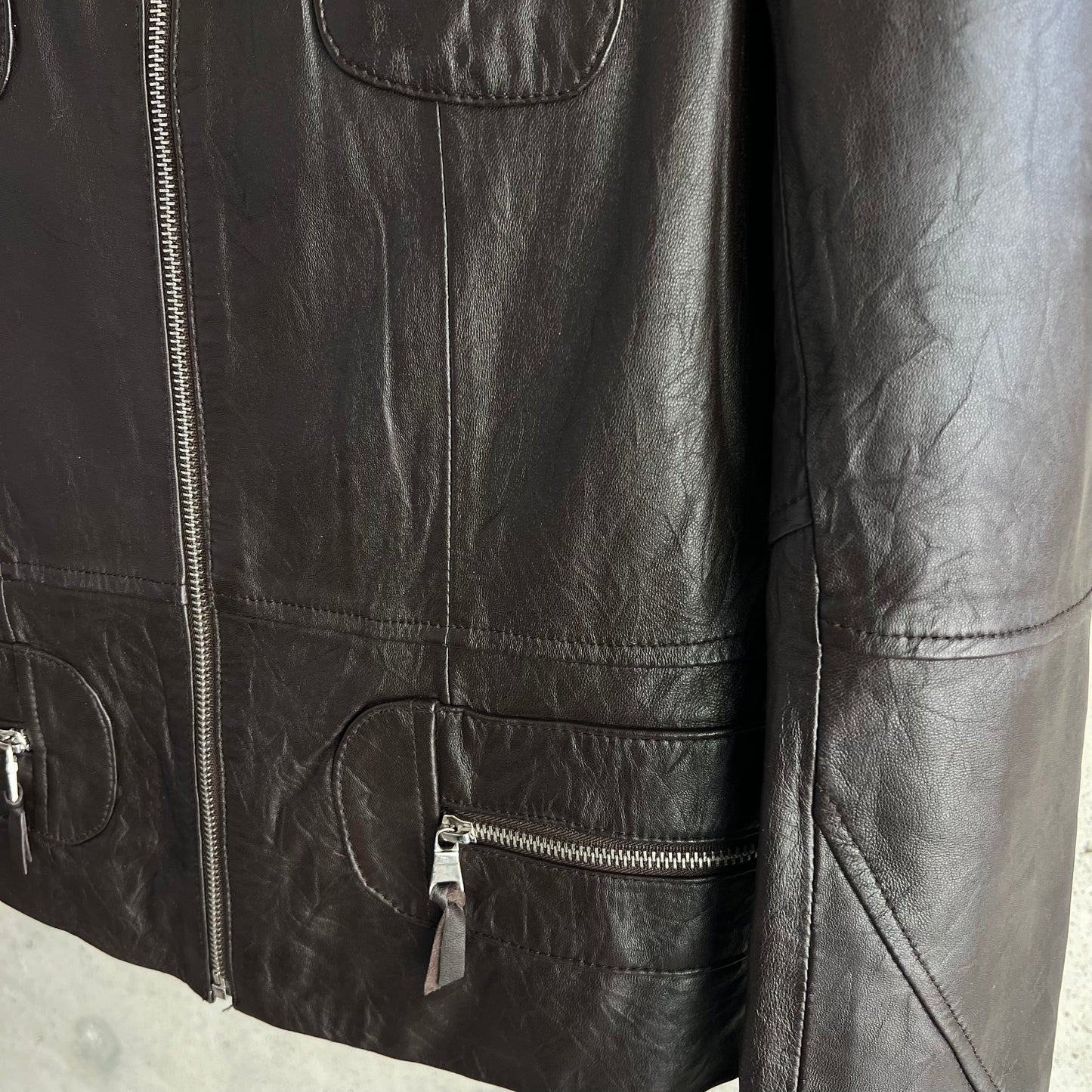 vintage soft leather moto jacket