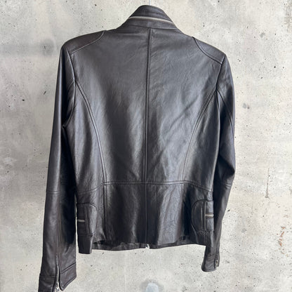 vintage soft leather moto jacket