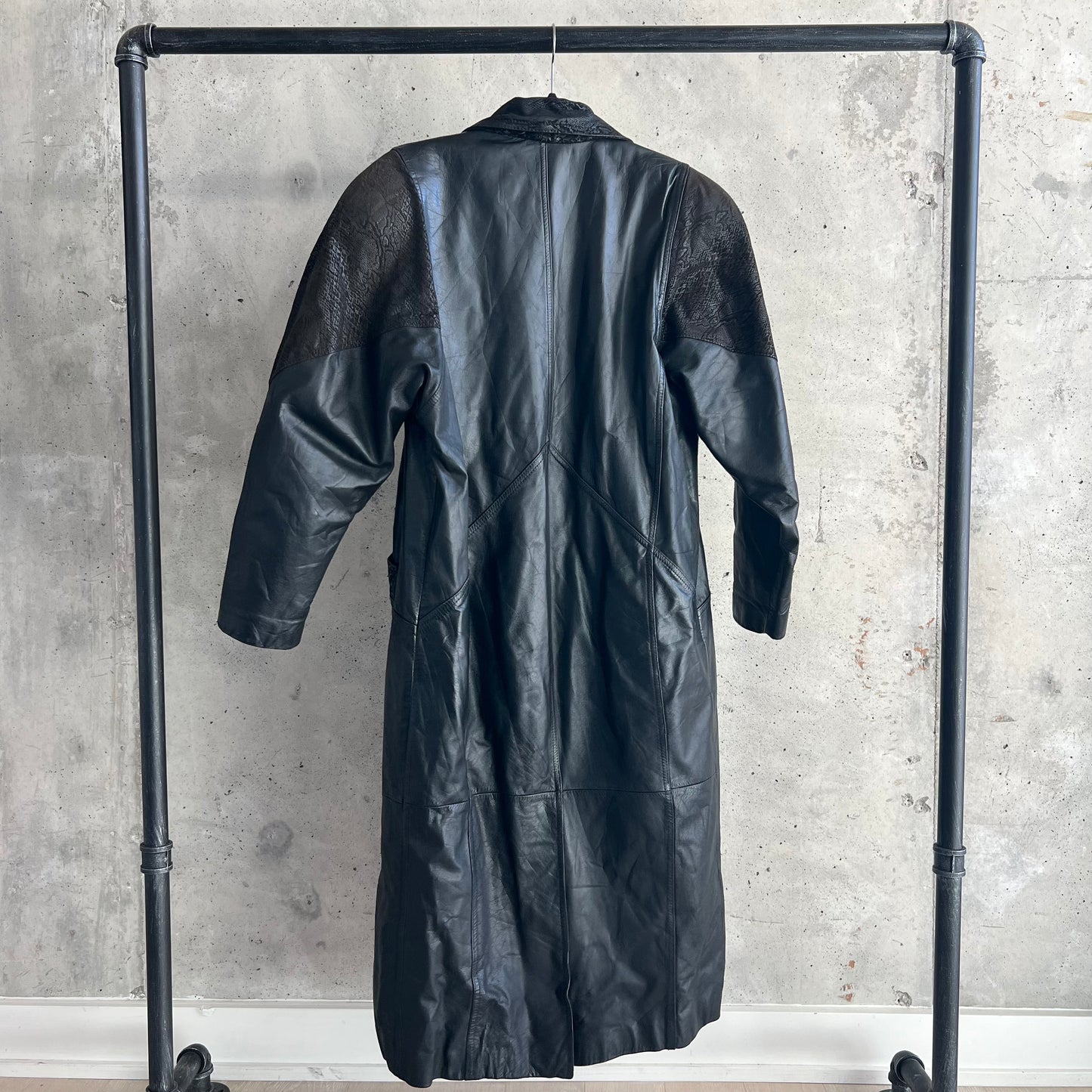 vintage 80s leather trench