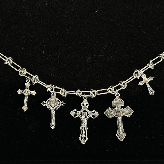 Silver Cross Chain Necklace