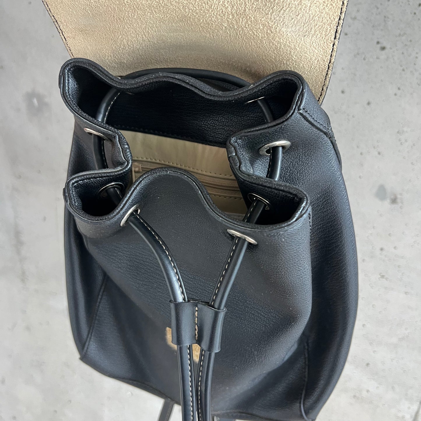vintage leather backpack