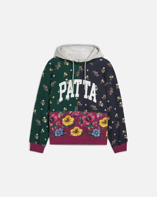 Patta Floral Patchwork Hooded Sweater - Multi